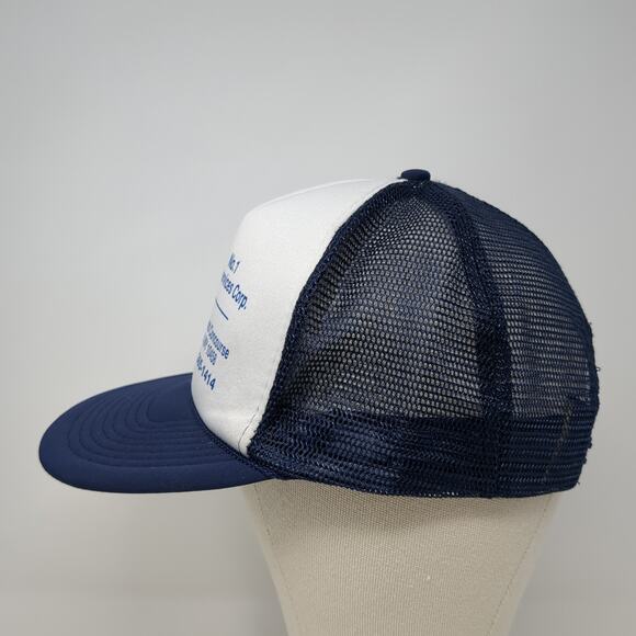 No. 1 Multiservices Corp. Snapback Trucker Hat Blue One Size Mesh Back Camco - Picture 3 of 8